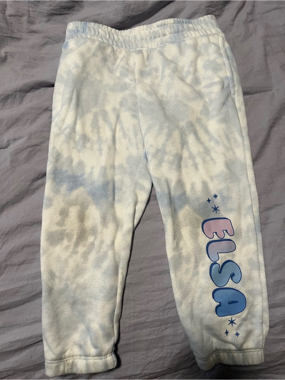 Disney Blue Tie-Dye Elsa Fleece Joggers